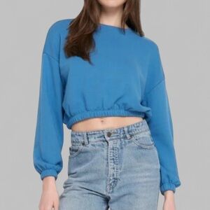 SPIRITUAL GANGSTER- Elina pullover sweatshirt-blue-size Large-NWT-Retails-$112
